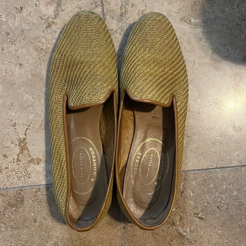 Stubbs & Wootton Woven Straw Slippers Women's sz9